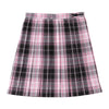 Japanese School Uniform JK Plaid Skirt with Matching Bow - Black Pink