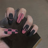 Heart/Flame/Plaid Matted Artificial Nails