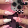 Harajuku Style Pink n Black Artificial Nails