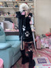 叁毒 Harajuku Skeleton Print Cat Ear Hoodie