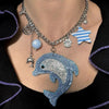 Y2k Dolphin necklace