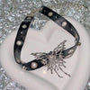 Metal Butterfly Leather Chocker