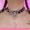 Metal Butterfly Leather Chocker