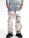 AONE4SURE x ILOVEUIHATEU | Anime Frayed Cut-out Jeans