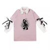 23AW | 地雷係 Jirai Kei Pink Savior Bunny Blouses with Attachable Sleeves