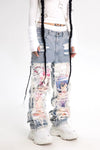 AONE4SURE x ILOVEUIHATEU | Anime Frayed Cut-out Jeans