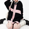 23AW | 地雷係 Jirai Kei Pinkie Cross Hoodie