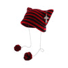 23AW | Knitted Stripe Cat Ear Beanie Hat