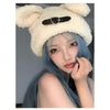 23AW | White Fleece Bunny Ear Beanie