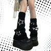 ☠ Skull and Stars Printed Reversible Leg Warmers