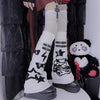 Devil Bunny Printed Leg Warmers with Chiffon Attachment