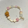 Wooden Kitten Ceramic Beads Bracelet