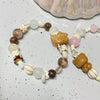 Wooden Kitten Ceramic Beads Bracelet