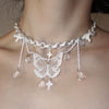 White Paradise Butterfly Acrylic Chocker