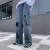 Oversized Anime Printed Denim Jeans