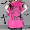 23SS | 地雷係 Oversized Yandere Angel Lace Cross T-Shirt