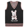 23AW |🕸🐇Pink Savior Skeleton Bunny Knitted vest [Pre-Order]