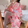 🌸Japanese Yukata Kimono Pink with Broad Sash Set