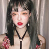 姫カット Hime cut Black-Green Natural Looking Wig