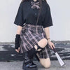 Japanese School Uniform JK Plaid Skirt with Matching Bow and Tie - Pink Rebels