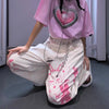 Pink Cartoon Girl Casual Trousers