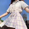 Japanese School Uniform JK Plaid Skirt - Lavender Moonlight