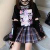 Oversized Harajuku E Girl T-Shirt with Detachable Oversleeve