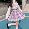 Japanese School Uniform JK Plaid Skirt - Grape Soda