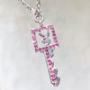 Pink Diamond Playboy Bunny Key Necklace