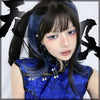 Premium Synthetic Highlighted Klein Blue Him Cut Wig