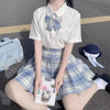 Japanese School Uniform JK Plaid Skirt with Matching Bow- Bubblegum Sundae