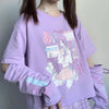 Oversized Harajuku E Girl T-Shirt with Detachable Oversleeve