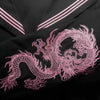 「 龍 」Silver and Pink Dragon Embroidered Delinquent Japanese School Uniform Top