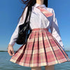 Japanese School Uniform JK Plaid Skirt - Raspberry