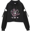 Chainsaw Bunny Hoodie with Hollowed Out Long Sleeve