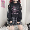 Chainsaw Bunny Hoodie with Hollowed Out Long Sleeve