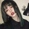 姫カット Hime cut Black-Green Natural Looking Wig