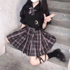 Japanese School Uniform JK Plaid Skirt with Matching Bow and Tie - Pink Rebels